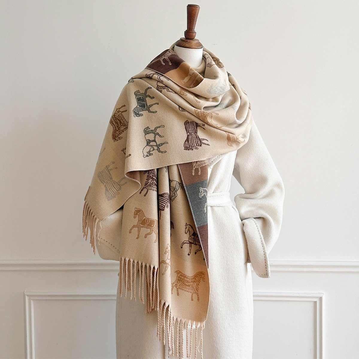 Woven Scarf Blanket - Зимний шарф для женщин, роскошный шарф
